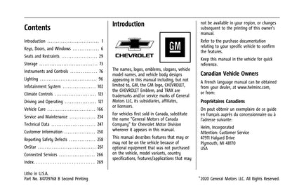 2021 Chevrolet Trax Bedienungsanleitung | Englisch
