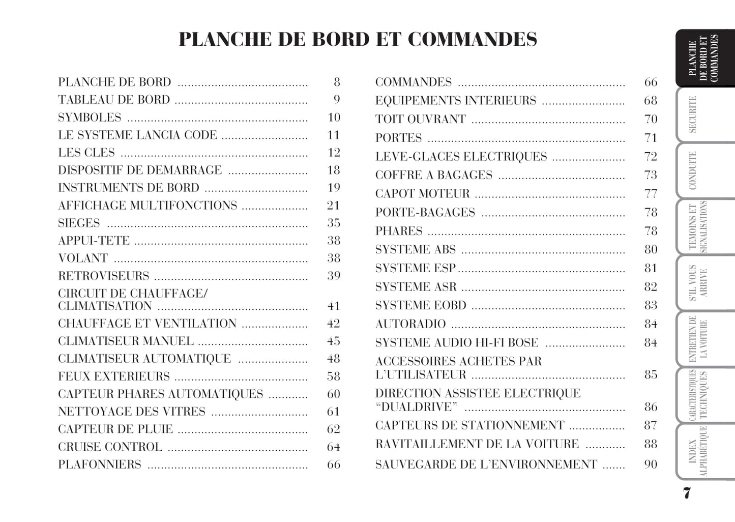 2006-2011 Lancia Ypsilon Owner's Manual | French