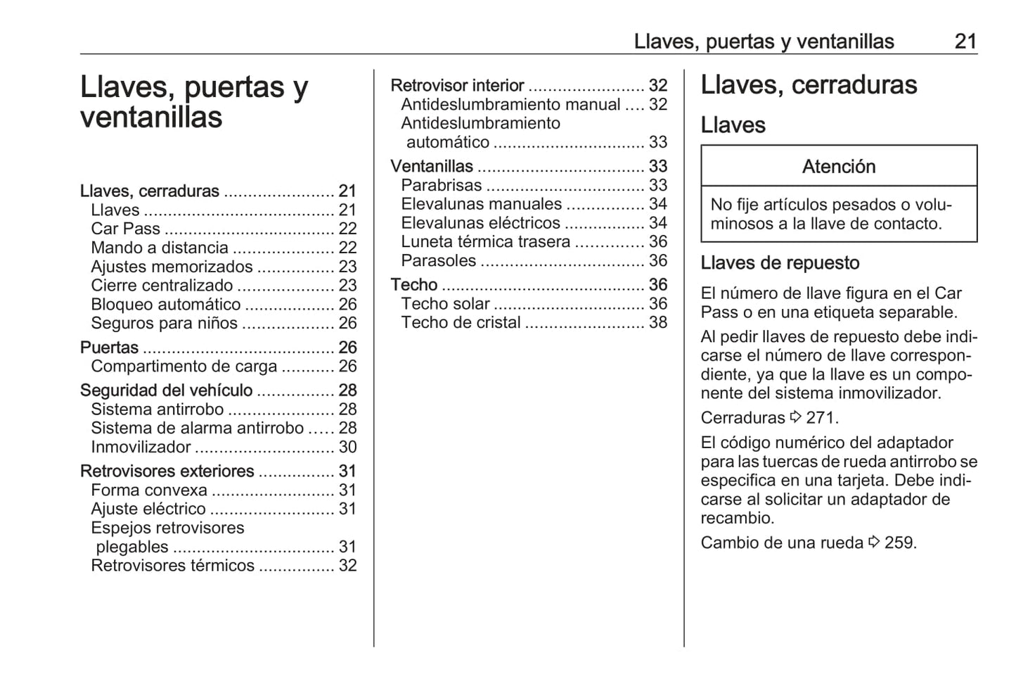 2015-2018 Opel Astra/Astra GTC Owner's Manual | Spanish