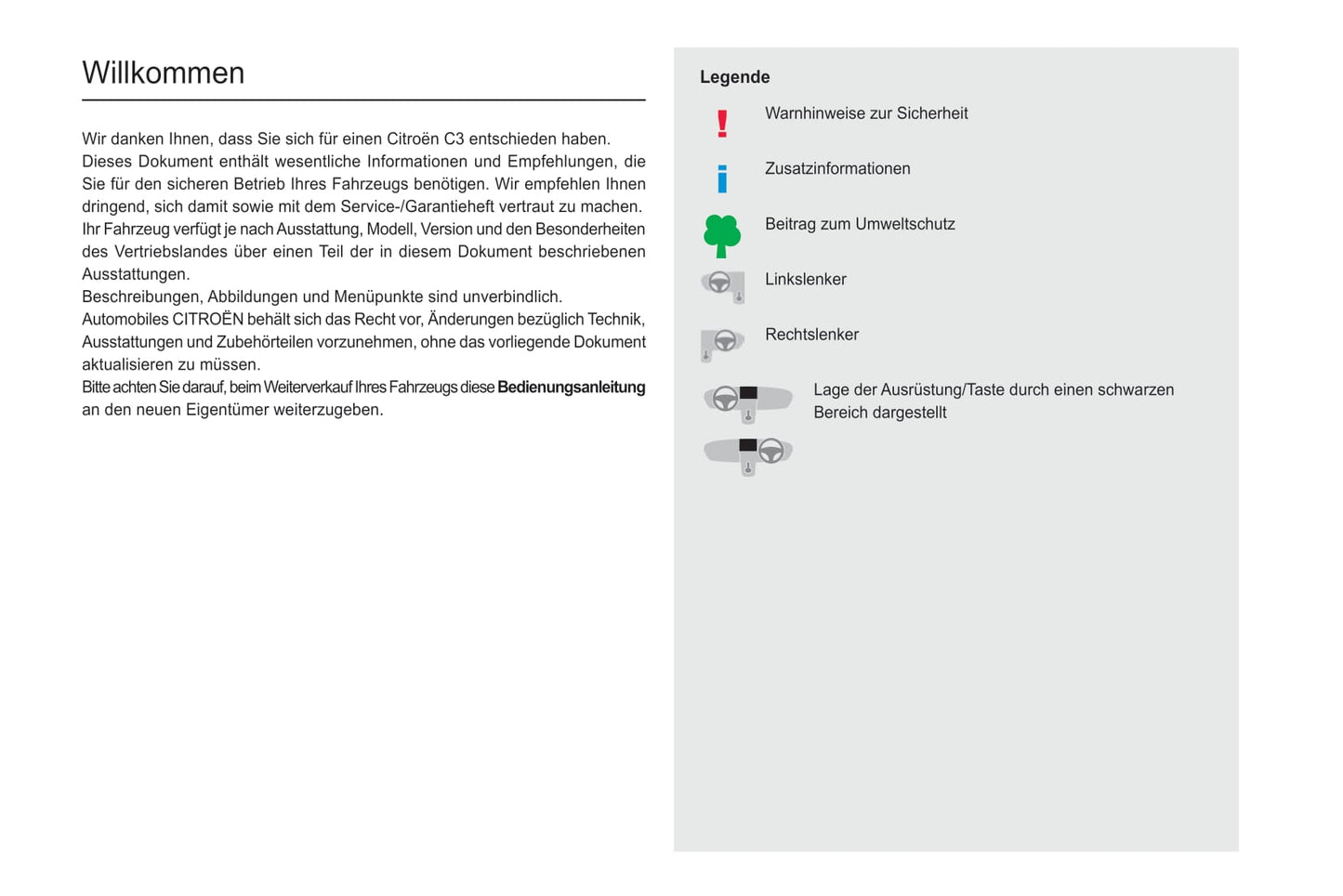 2020-2022 Citroën C3 Owner's Manual | German