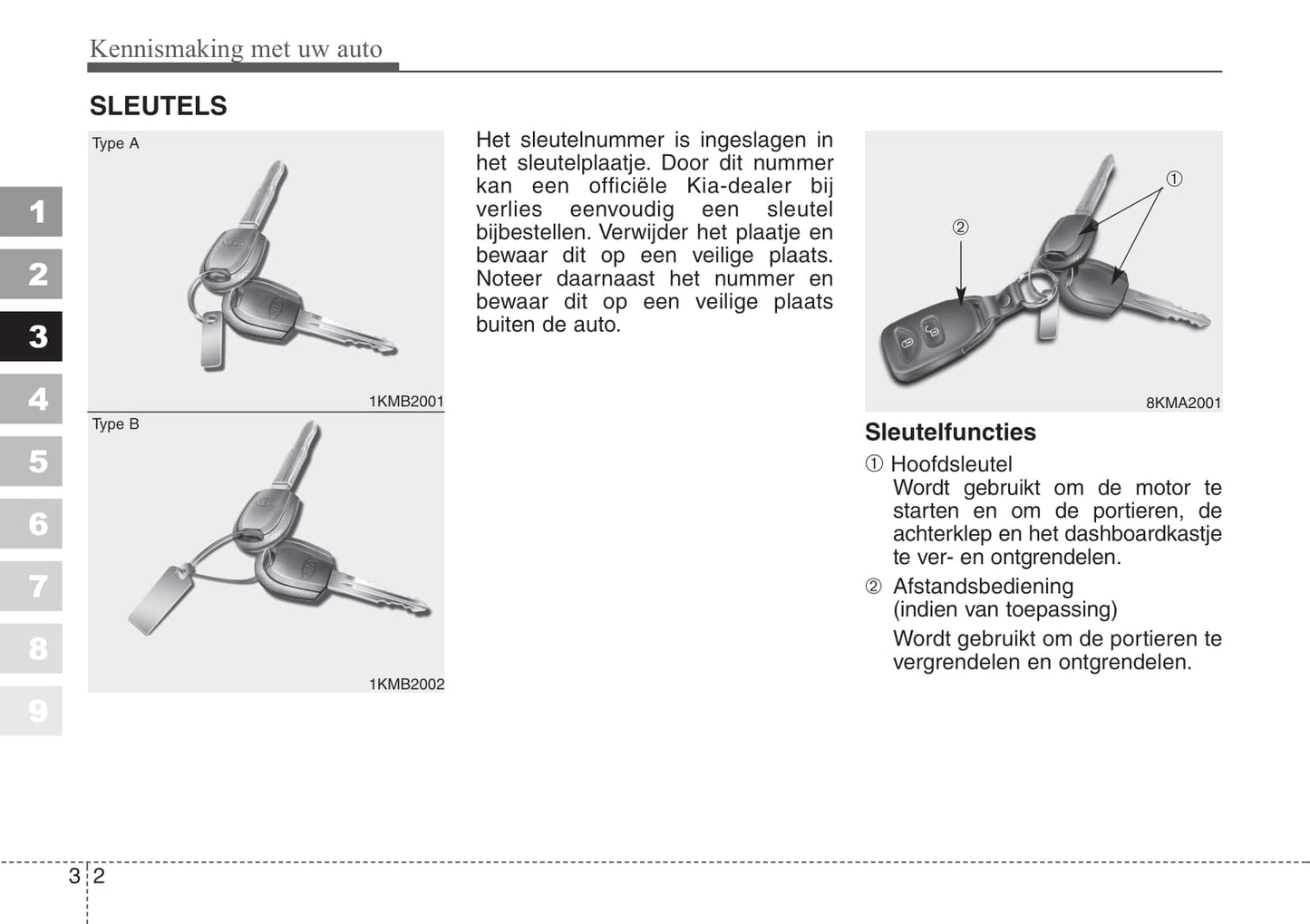 2008-2009 Kia Sportage Owner's Manual | Dutch