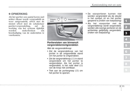 2008-2009 Kia Sportage Owner's Manual | Dutch