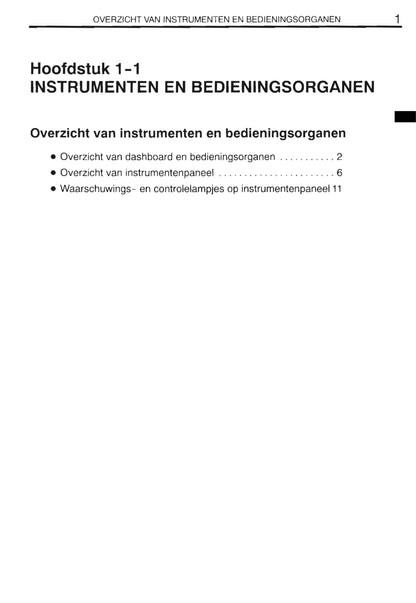 2000-2001 Toyota Yaris Verso Owner's Manual | Dutch