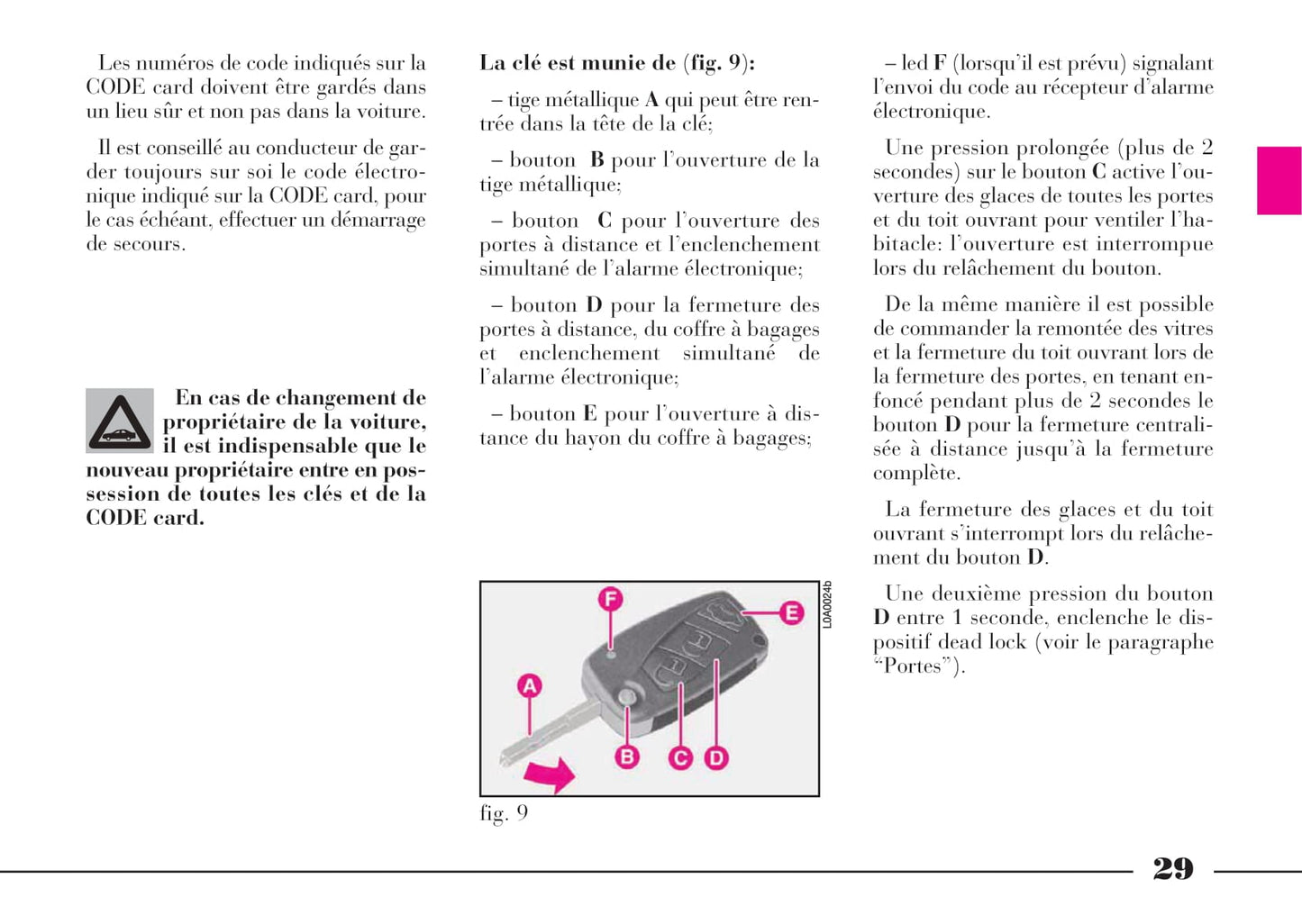 2002-2008 Lancia Thesis Owner's Manual | French