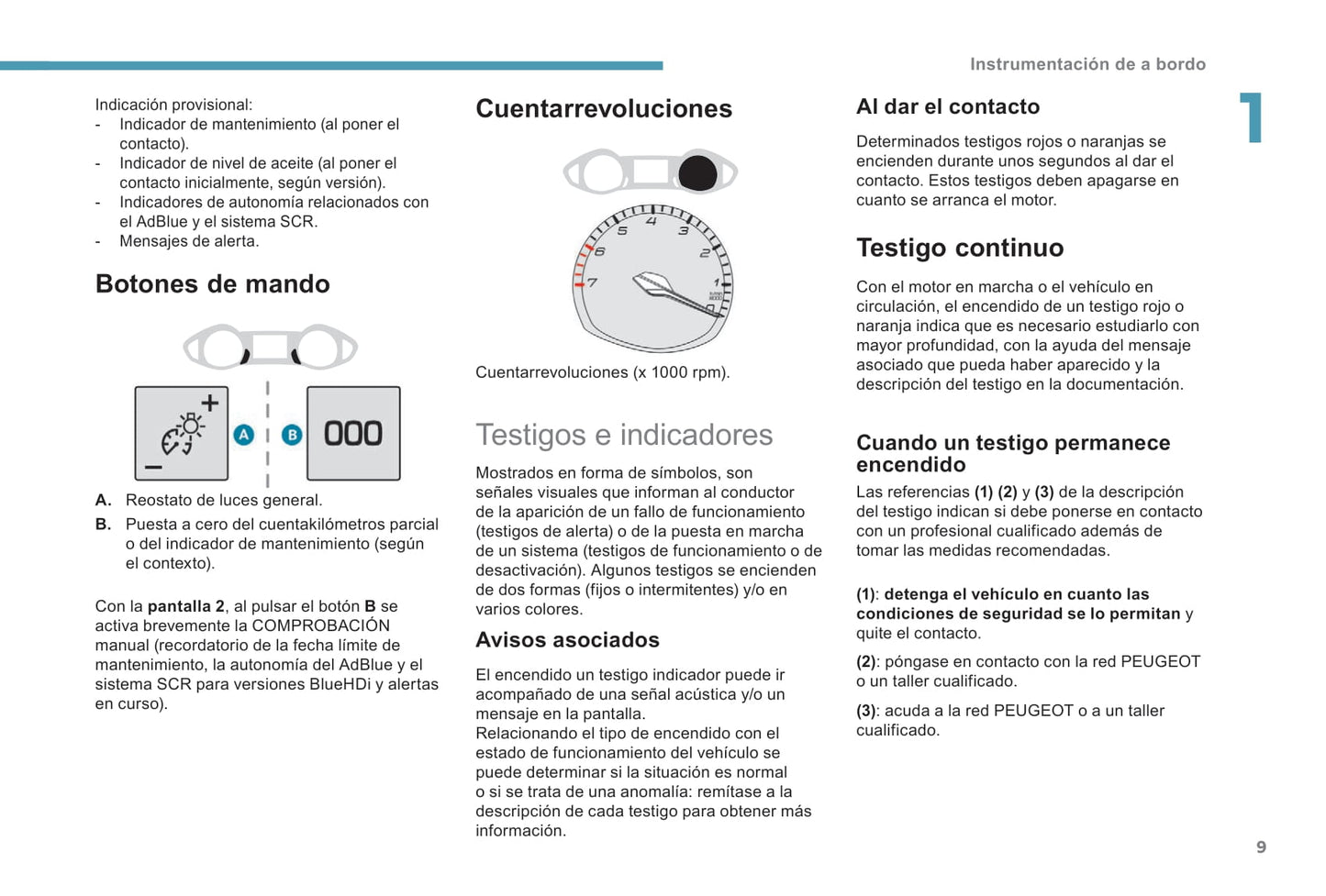 2017-2020 Peugeot 308 Owner's Manual | Spanish