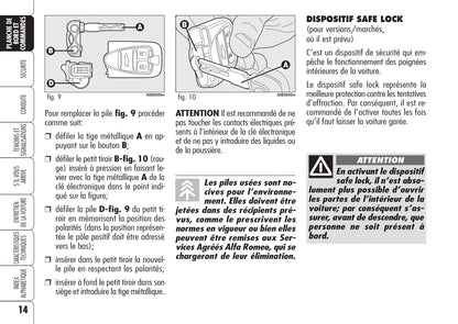 2005-2011 Alfa Romeo 159/159 Sportwagon Owner's Manual | French