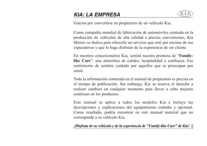 2011-2012 Kia Sorento Bedienungsanleitung | Spanisch