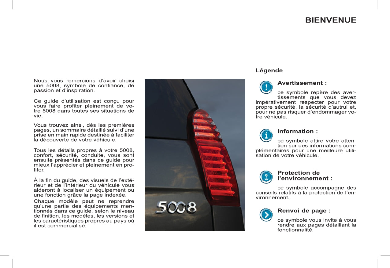 2012-2013 Peugeot 5008 Owner's Manual | French