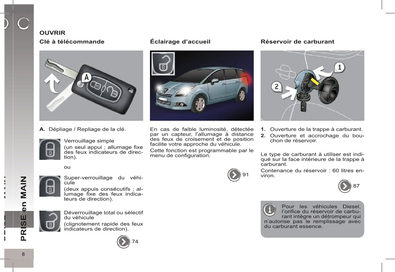 2012-2013 Peugeot 5008 Owner's Manual | French