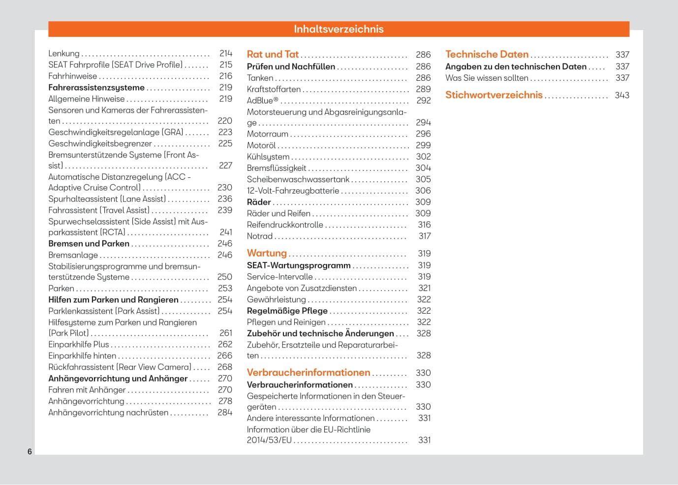 2021-2023 Seat Arona Owner's Manual | German