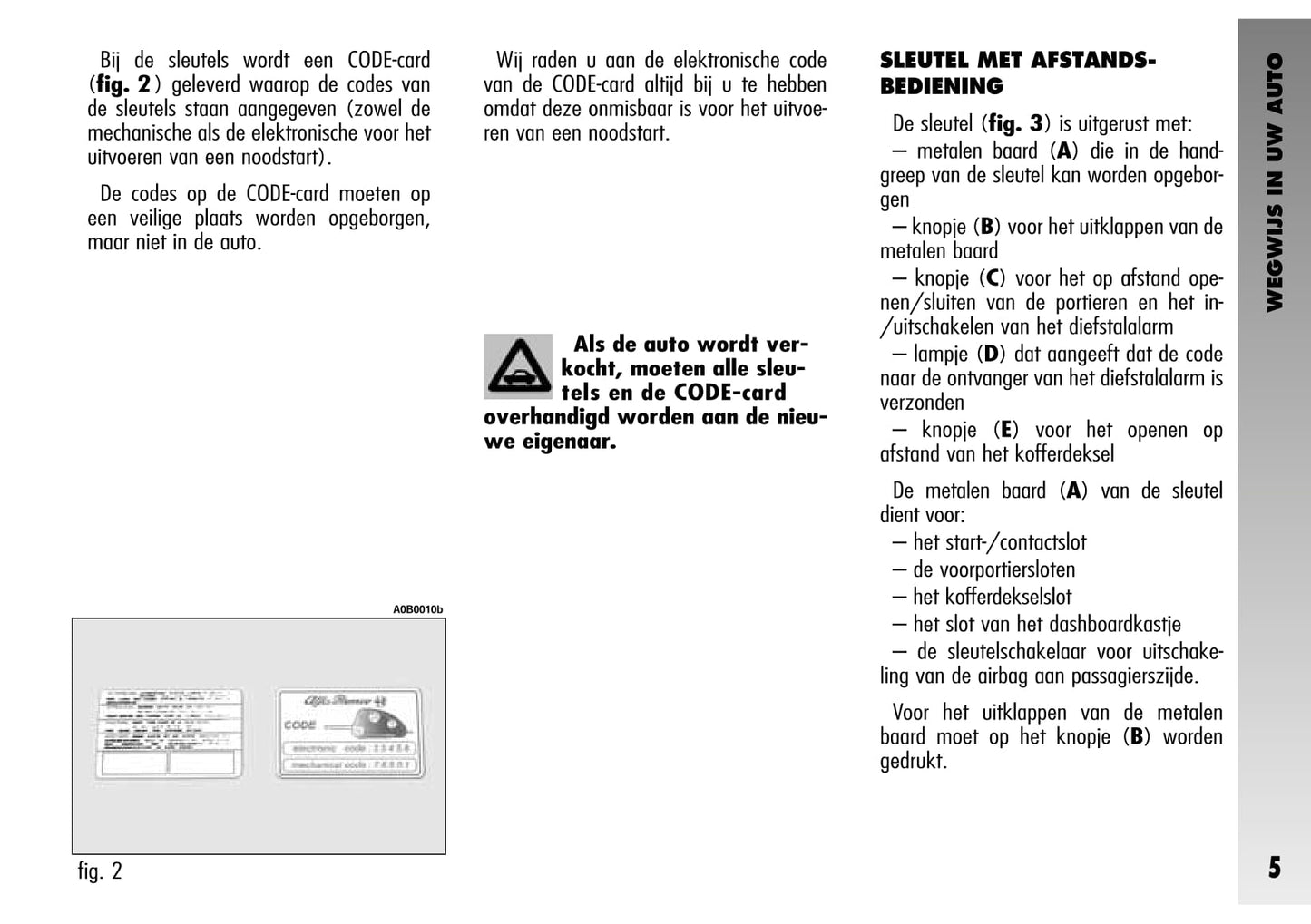 2002-2003 Alfa Romeo 156 GTA Owner's Manual | Dutch