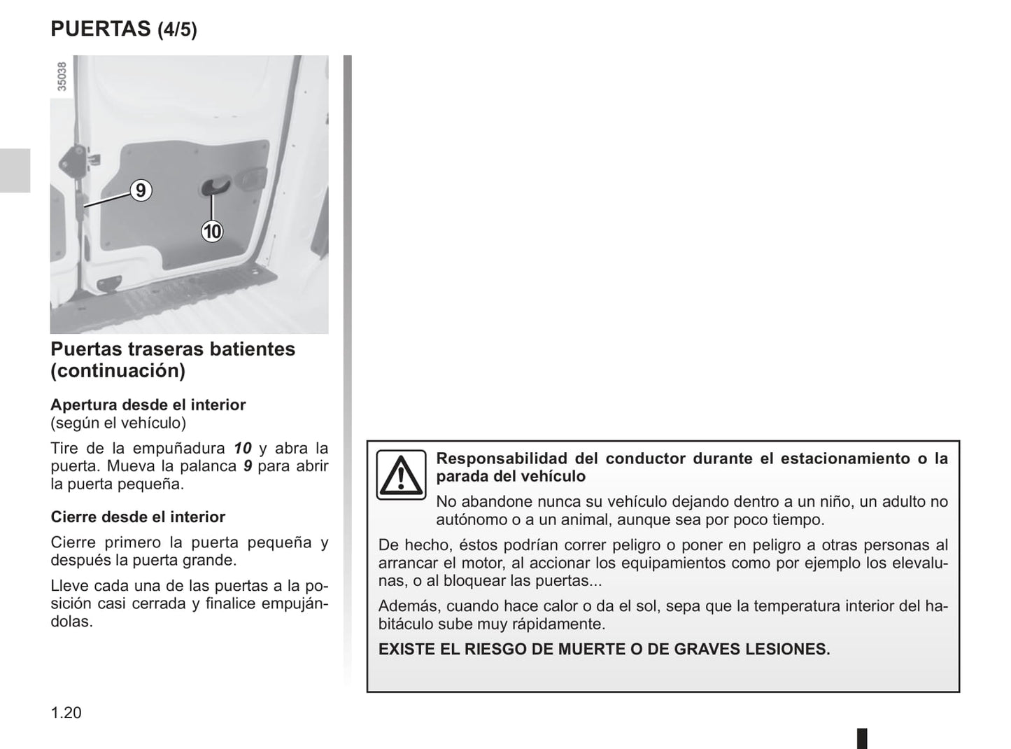 2012-2013 Renault Kangoo Z.E. Owner's Manual | Spanish