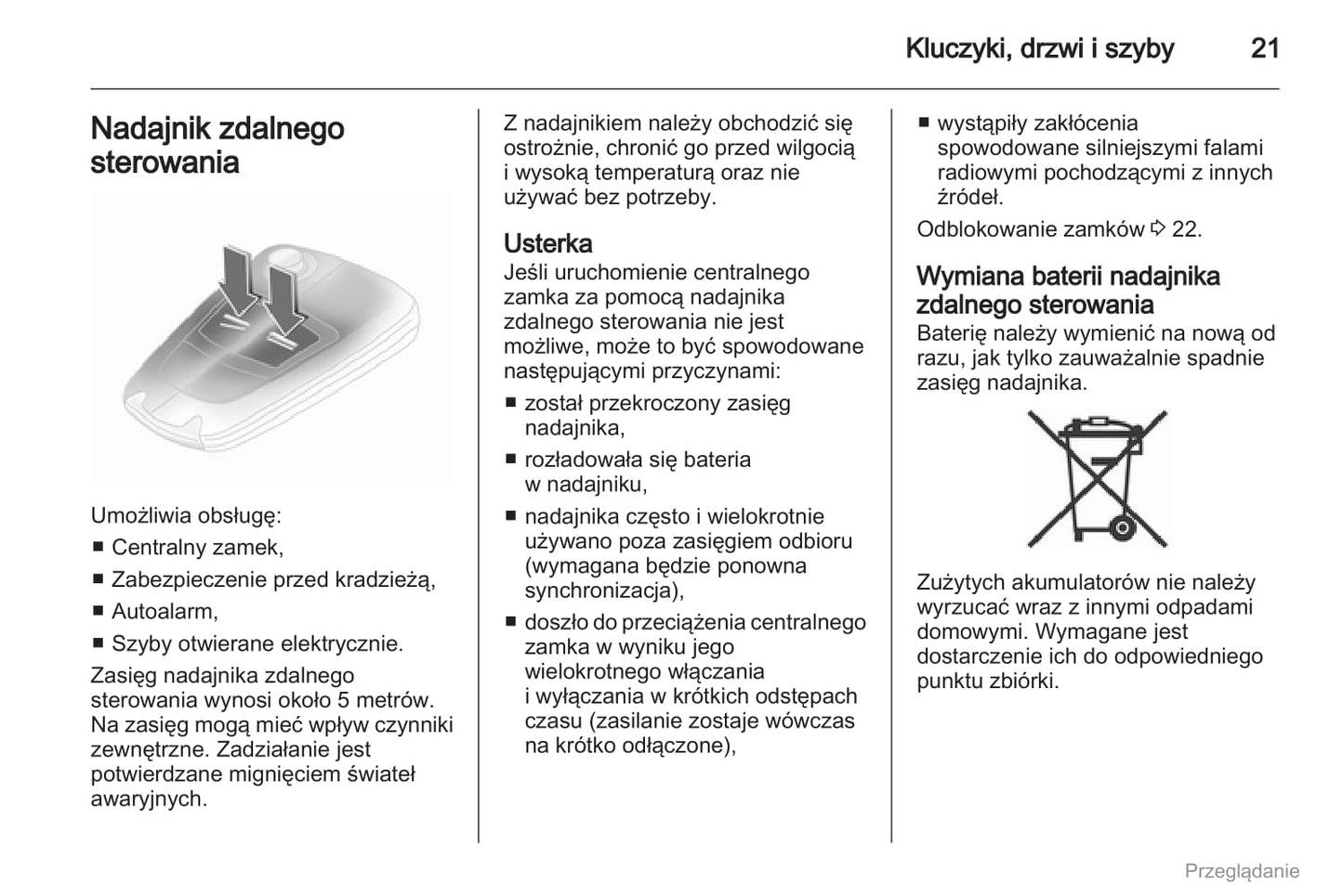 2012 Opel Corsa Owner's Manual | Polish