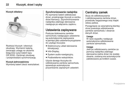 2012 Opel Corsa Owner's Manual | Polish