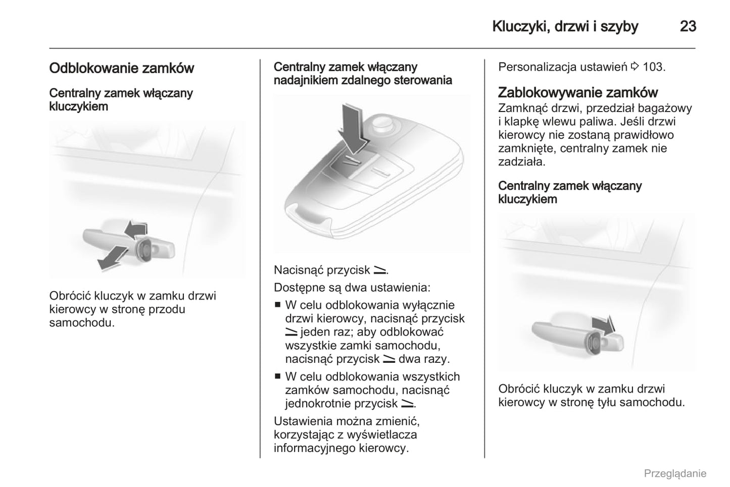 2012 Opel Corsa Owner's Manual | Polish