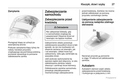 2012 Opel Corsa Owner's Manual | Polish