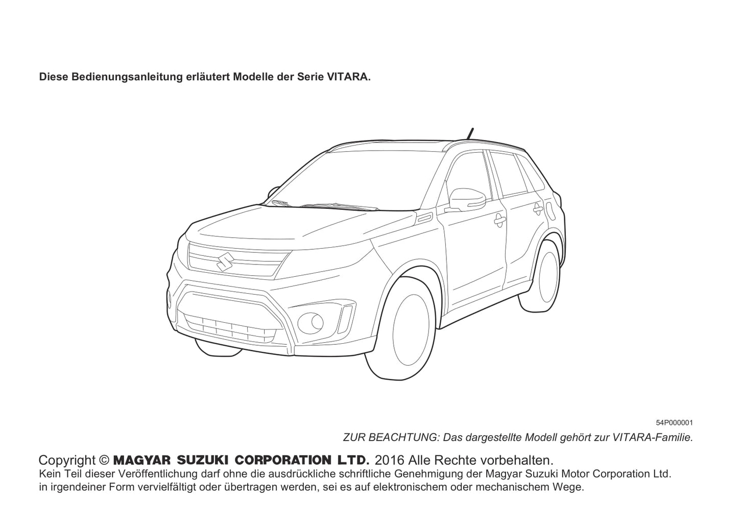 2016-2017 Suzuki Vitara Owner's Manual | German