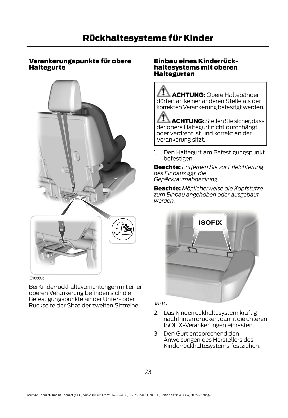 2018-2020 Ford Tourneo Connect / Transit Connect Owner's Manual | German