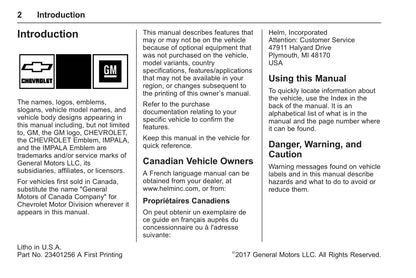 2018 Chevrolet Impala Owner's Manual | English