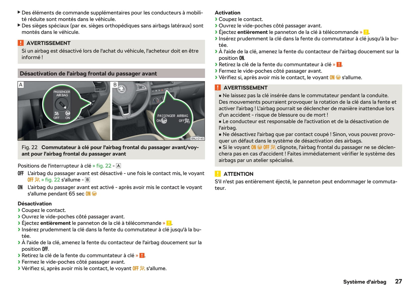 2015-2018 Skoda Fabia Bedienungsanleitung | Französisch