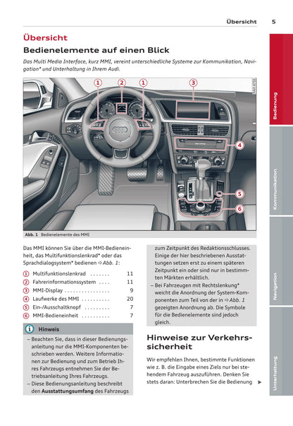 Audi MMI Bedienungsanleitung 2012