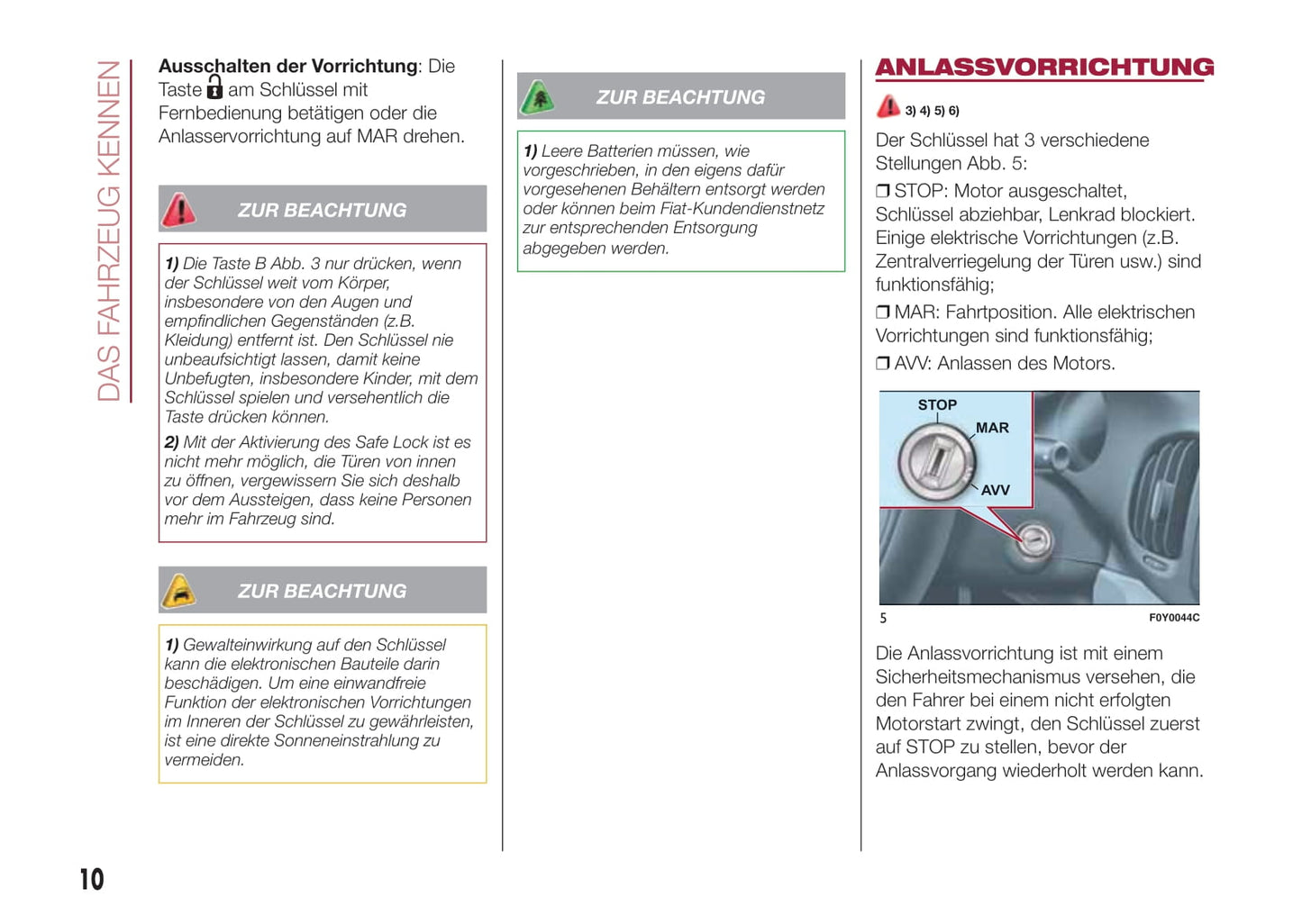 2015-2016 Fiat 500L Owner's Manual | German