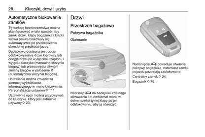 2018-2019 Opel Cascada Owner's Manual | Polish