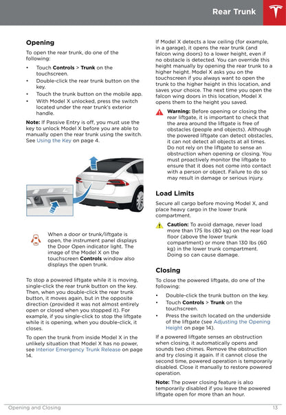 2016-2019 Tesla Model X Owner's Manual | English