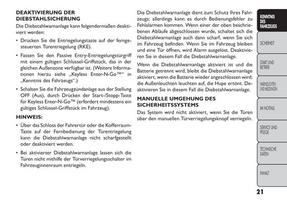2013-2014 Fiat Freemont Bedienungsanleitung | Deutsch