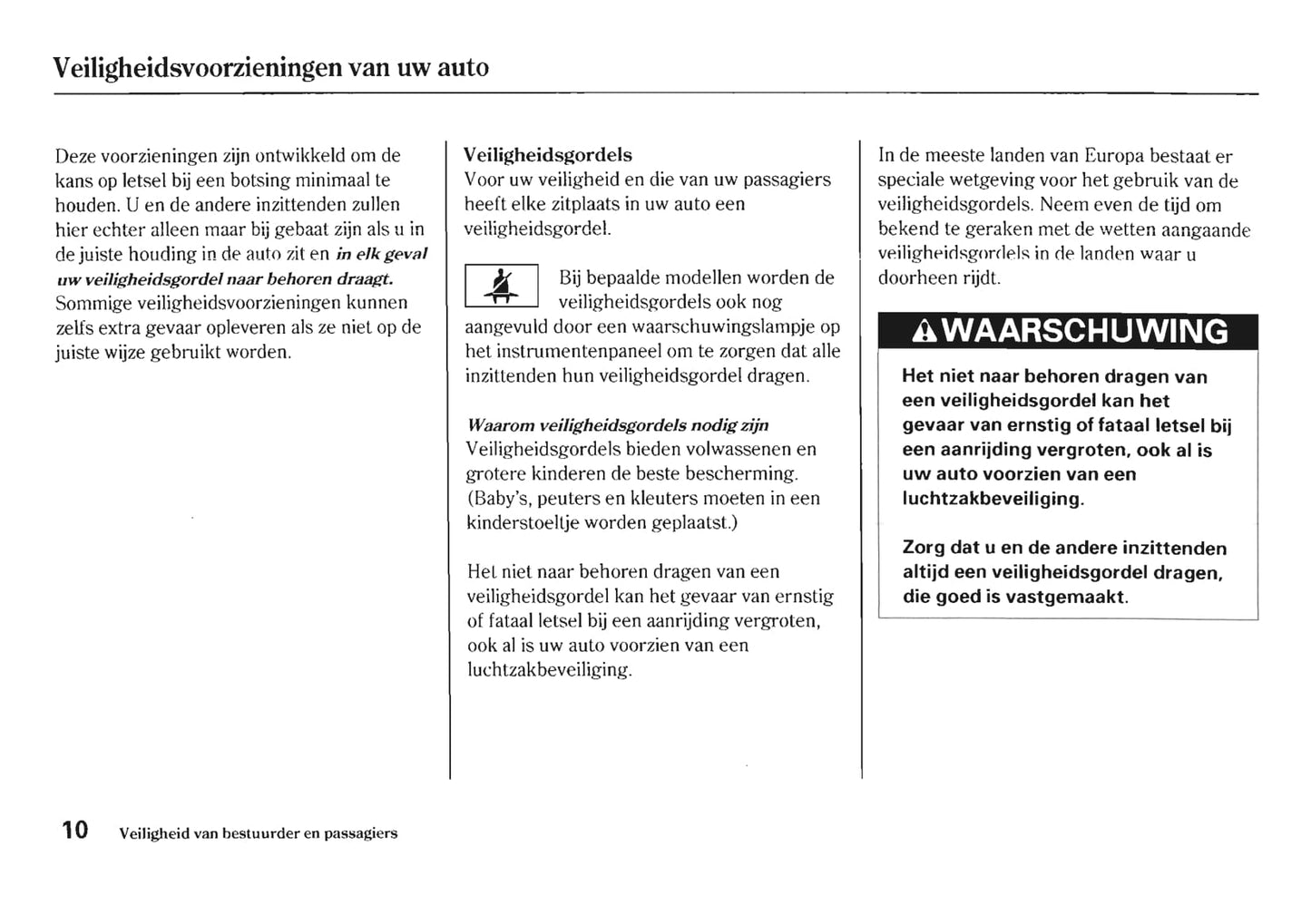 2005-2006 Honda HR-V Bedienungsanleitung | Niederländisch