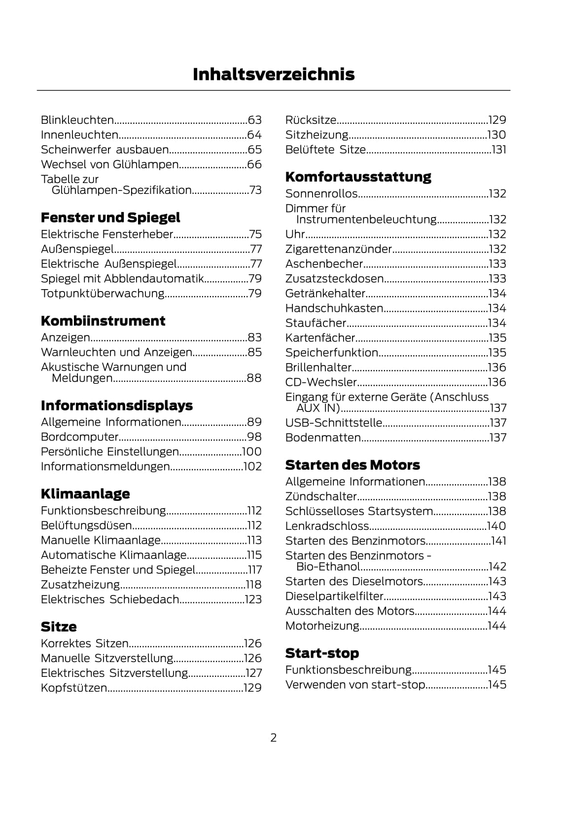 2011-2012 Ford Mondeo Bedienungsanleitung | Deutsch