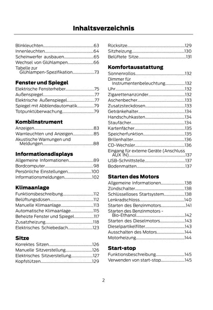 2011-2012 Ford Mondeo Bedienungsanleitung | Deutsch