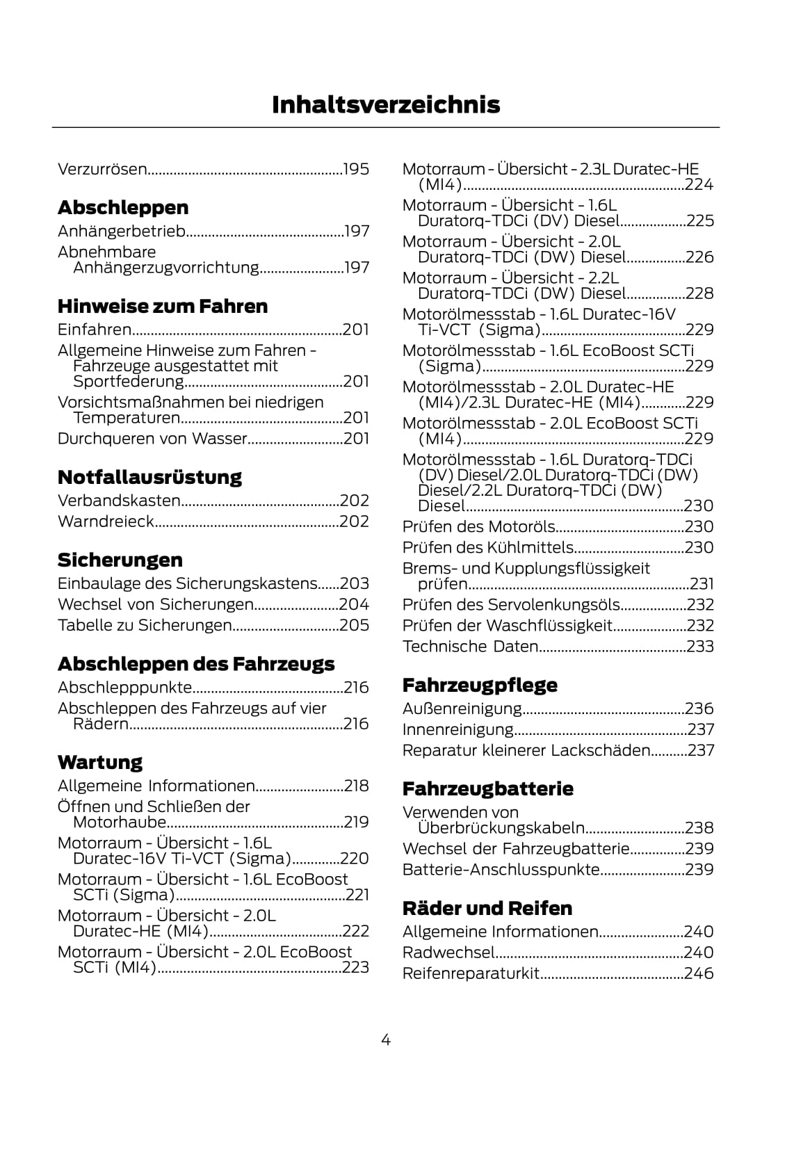 2011-2012 Ford Mondeo Owner's Manual | German