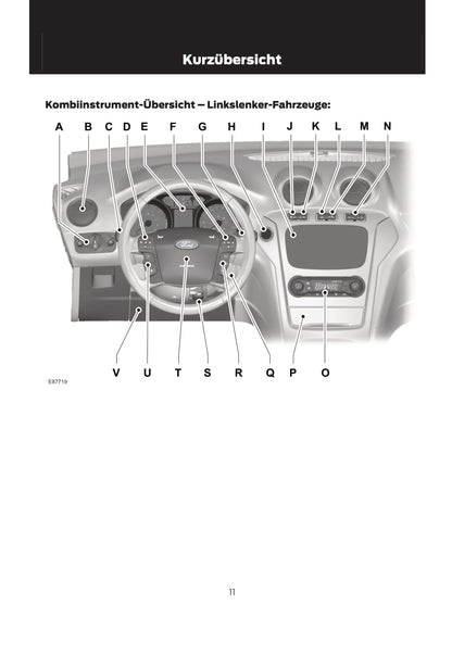 2011-2012 Ford Mondeo Bedienungsanleitung | Deutsch