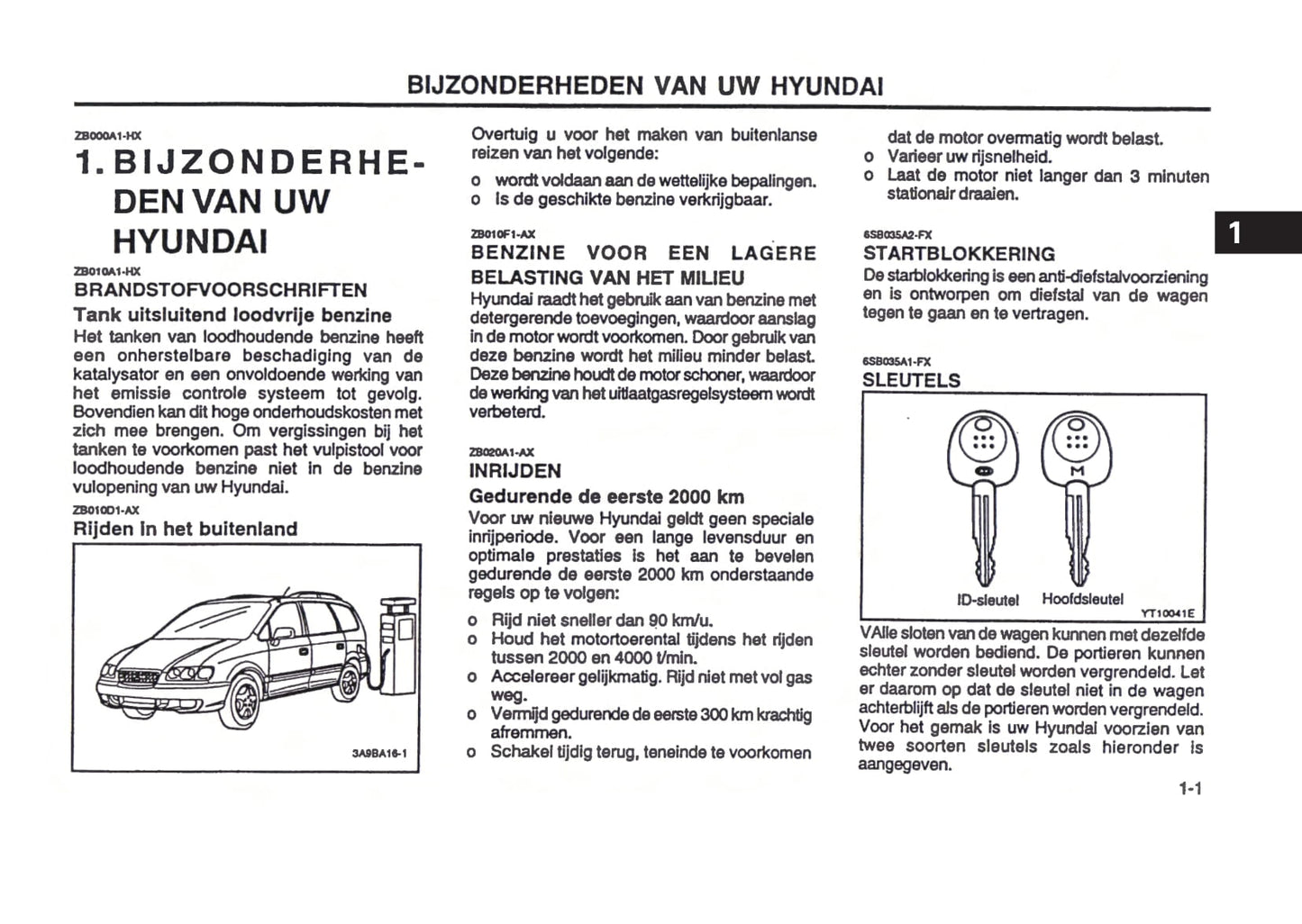 2000-2001 Hyundai Trajet Bedienungsanleitung | Niederländisch