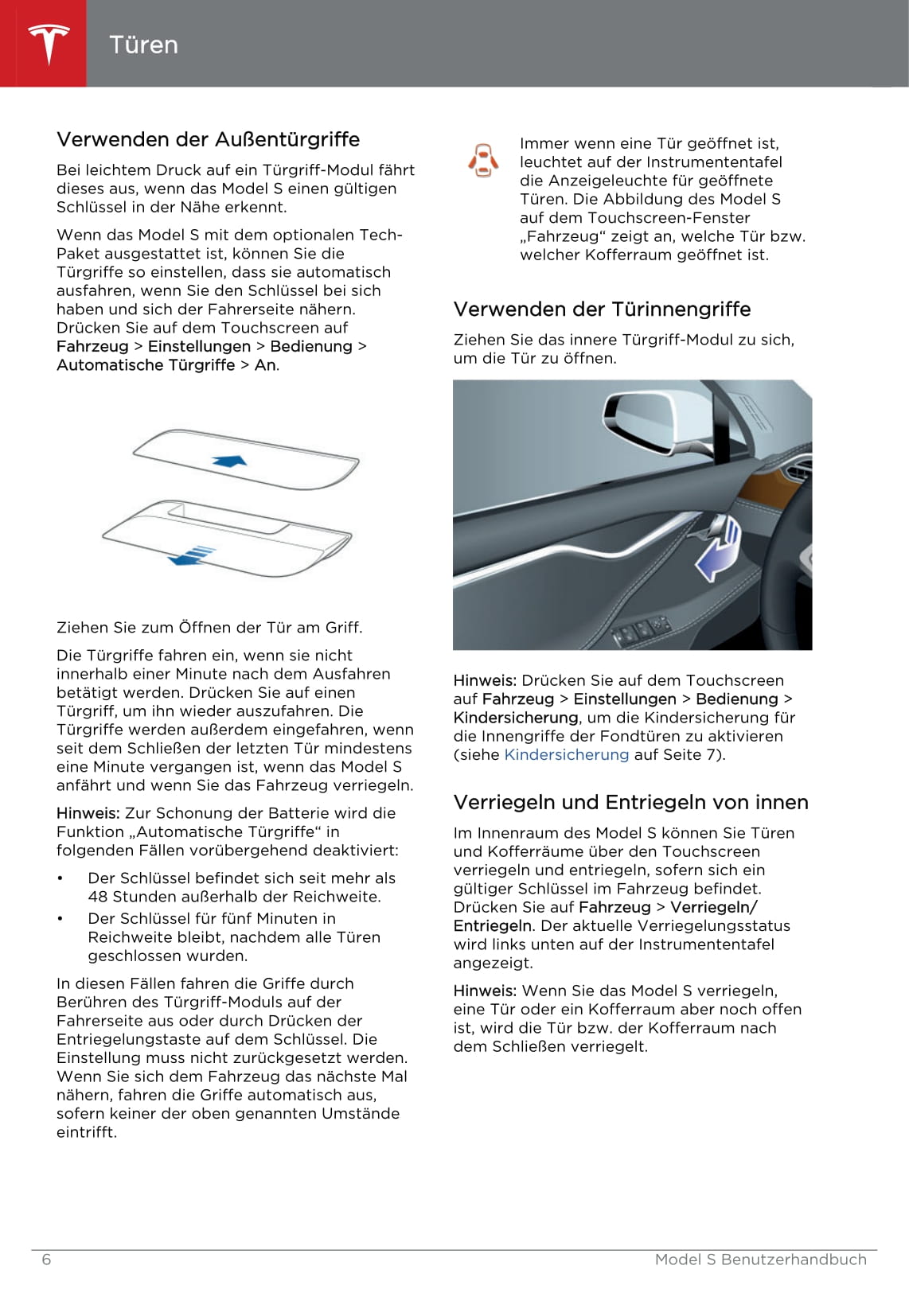 2013-2016 Tesla Model S Bedienungsanleitung | Deutsch