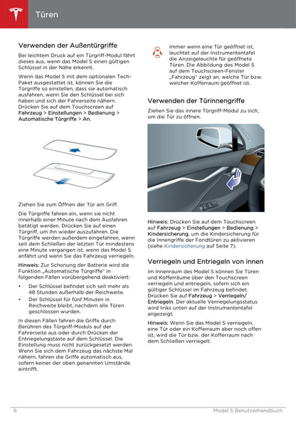 2013-2016 Tesla Model S Bedienungsanleitung | Deutsch