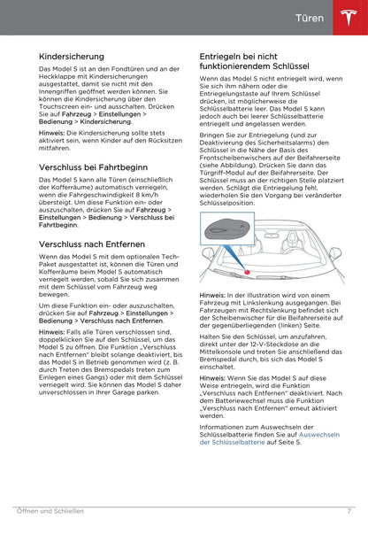 2013-2016 Tesla Model S Bedienungsanleitung | Deutsch