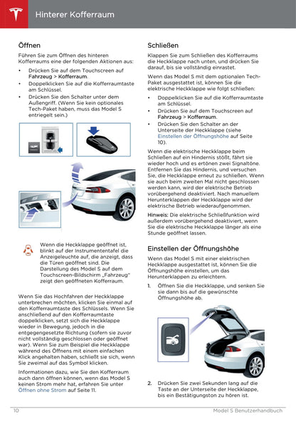 2013-2016 Tesla Model S Bedienungsanleitung | Deutsch