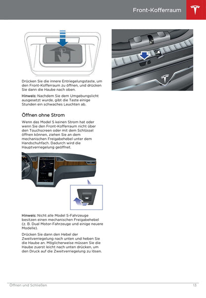 2013-2016 Tesla Model S Owner's Manual | German