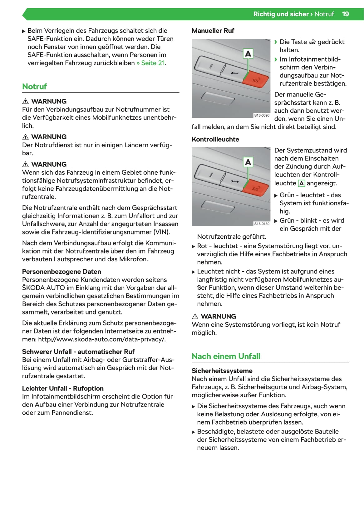 2019-2020 Skoda Superb Owner's Manual | German