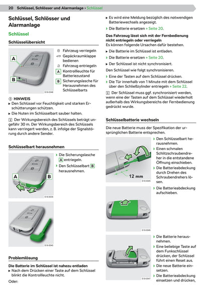 2019-2020 Skoda Superb Owner's Manual | German