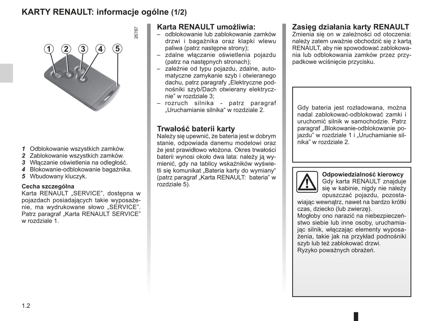 2010-2011 Renault Mégane Owner's Manual | Polish