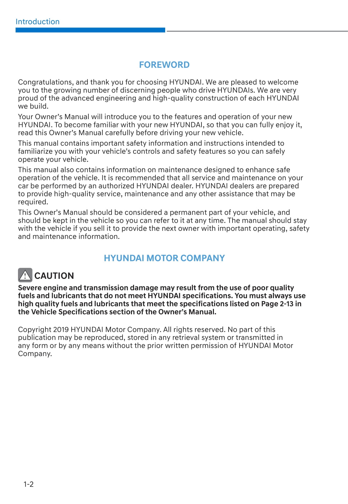 2019-2020 Hyundai Kona Hybrid Bedienungsanleitung | Englisch