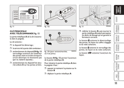 2010-2011 Fiat Idea Bedienungsanleitung | Französisch