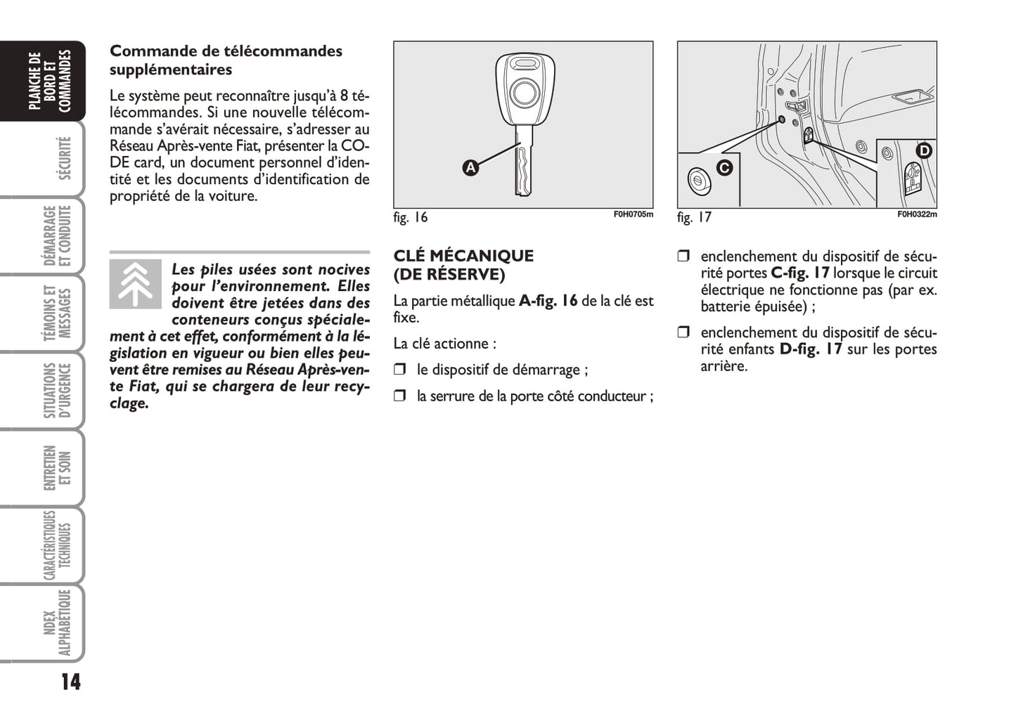 2010-2011 Fiat Idea Bedienungsanleitung | Französisch