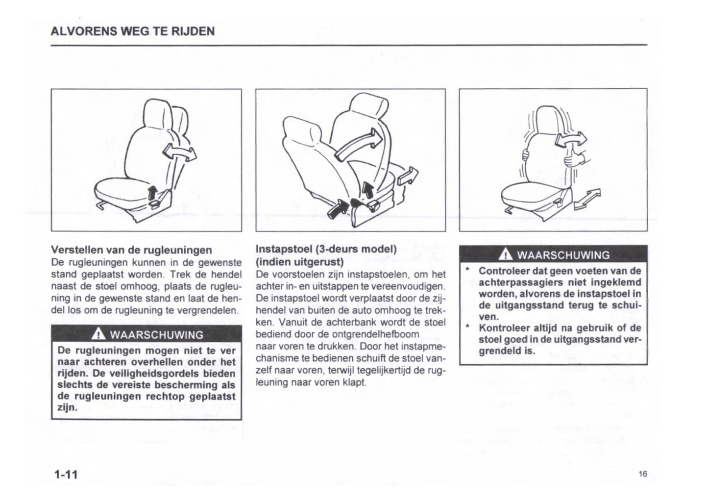 1996-2003 Subaru Justy Bedienungsanleitung | Niederländisch