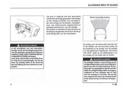 1996-2003 Subaru Justy Bedienungsanleitung | Niederländisch