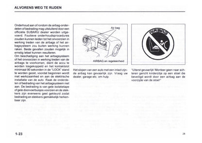 1996-2003 Subaru Justy Bedienungsanleitung | Niederländisch