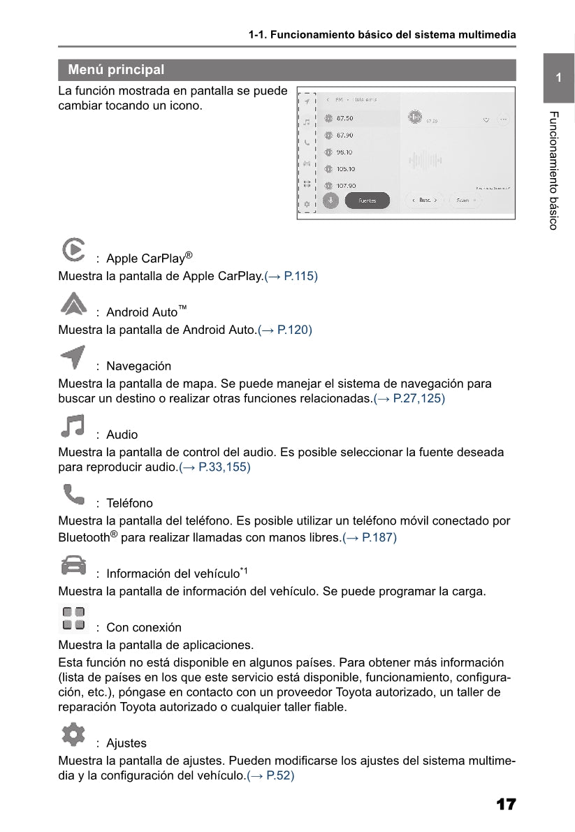 Toyota bZ4X Multimedia Manual de Instrucciones 2022 - 2023